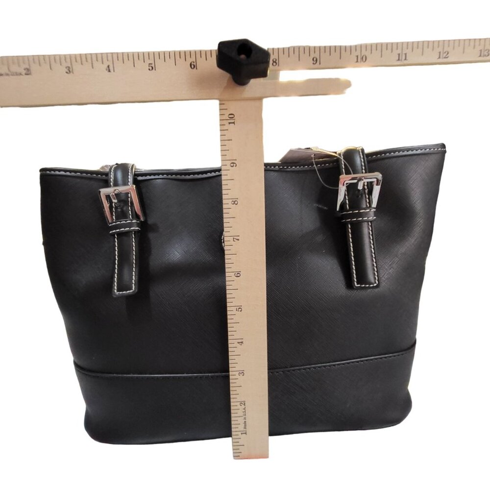 Giani Bernini Black Leather Tote Bag - Organizer Pockets & Smartphone Pocket MSR - Picture 6 of 8